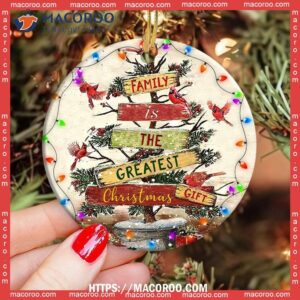 family christmas is the greatest circle ceramic ornament custom family ornaments 2