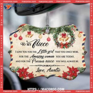 family christmas letter auntie to niece metal ornament family christmas ornaments 2023 2