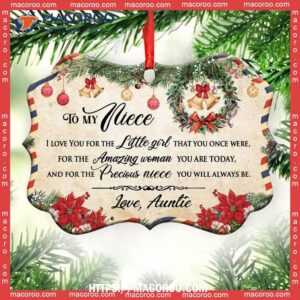family christmas letter auntie to niece metal ornament family christmas ornaments 2023 3