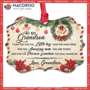 Family Letter For Mother Christmas Metal Ornament, 2023 Family Ornaments