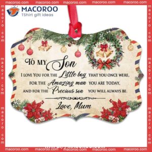 family christmas letter mom to son metal ornament family tree ornament 0