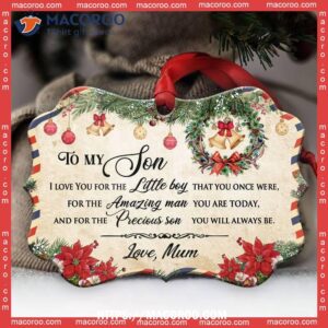 family christmas letter mom to son metal ornament family tree ornament 1