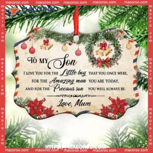 family christmas letter mom to son metal ornament family tree ornament 3