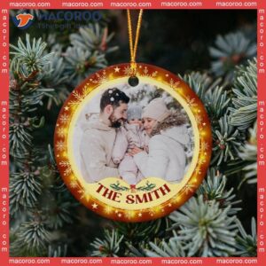 Family Christmas Photo Ceramic Ornament