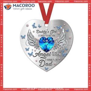 family daughter to her daddy with wings heart ceramic ornament 2023 family ornaments 0