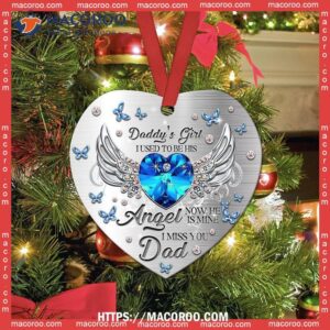 family daughter to her daddy with wings heart ceramic ornament 2023 family ornaments 1