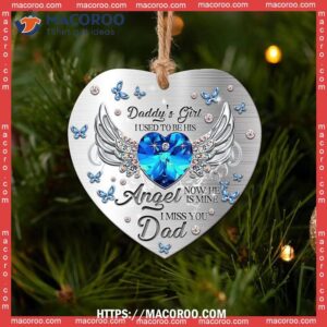 family daughter to her daddy with wings heart ceramic ornament 2023 family ornaments 2