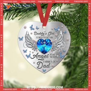 family daughter to her daddy with wings heart ceramic ornament 2023 family ornaments 3