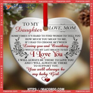 family daughter to my love mom heart ceramic ornament custom family ornaments 1