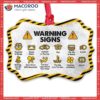 Family Father Gift Warning Signs Metal Ornament, Family Christmas Ornaments 2023