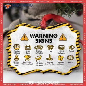 family father gift warning signs metal ornament family christmas ornaments 2023 1