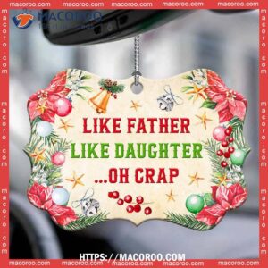 Family Father Like Daughter Oh Crap Metal Ornament, 2023 Family Ornaments
