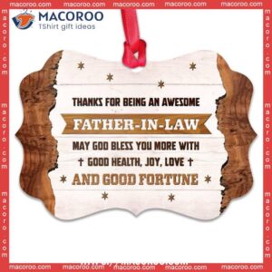 family gift an awesome father in law metal ornament best family ever ornament 0