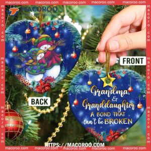 Family Grandma And Granddaughter A Bond That Cant Be Broken Heart Ceramic Ornament, Family Tree Decoration