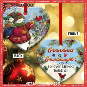 family grandma and granddaughter forever linked together heart ceramic ornament family tree ornament 1