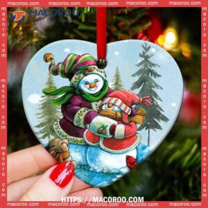 family grandmother and granddaughter side by heart ceramic ornament family christmas decor 2