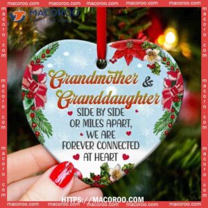 family grandmother and granddaughter side by heart ceramic ornament family christmas decor 3