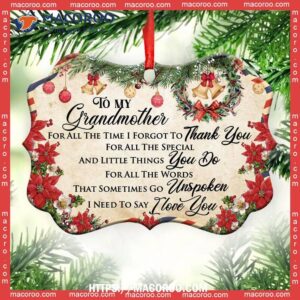 Family Letter To Grandma Christmas Metal Ornament, Best Family Ever Ornament