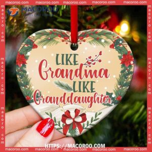 family like grandma granddaughter heart ceramic ornament family christmas ornaments 3