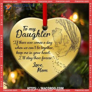 Family Love To My Daughter Mom Heart Ceramic Ornament, Family Christmas Ornaments 2023