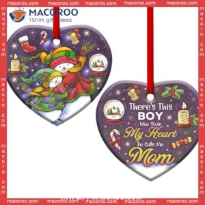 family mas snowman there is this boy who stole my heart ceramic ornament family tree ornament 0