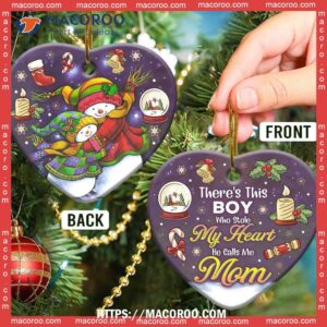 Family Mas Snowman There Is This Boy Who Stole My Heart Ceramic Ornament, Family Tree Ornament