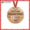 Family Metal Style First Christmas Together Mom Circle Ceramic Ornament, Personalized Family Ornaments