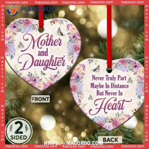 family mom gift mother and daughter heart ceramic ornament best family ever ornament 1