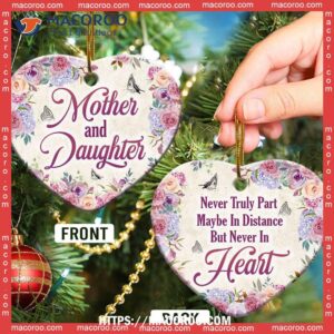 family mom gift mother and daughter heart ceramic ornament best family ever ornament 2
