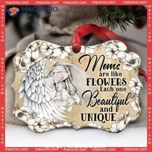 Family Moms Are Like Flowers Metal Ornament, Personalized Family Ornaments