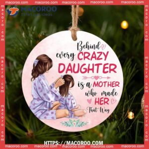 family mother behind daughter circle ceramic ornament family tree ornament 2