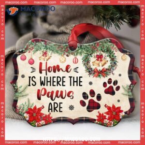 family mother gift home is where the paws are metal ornament family tree ornament 2