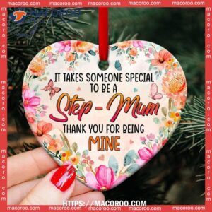 Family Mother Gift Special To Be A Step Mum Heart Ceramic Ornament, Family Tree Decoration