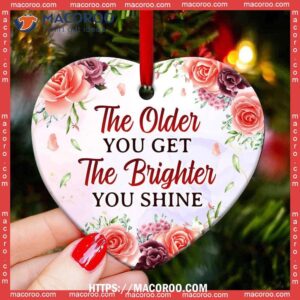 family mother gift the older you get brighter shine heart ceramic ornament grinch family ornament 1