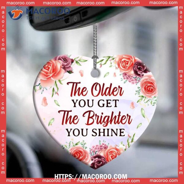 Family Mother Gift The Older You Get Brighter Shine Heart Ceramic Ornament, Grinch Family Ornament