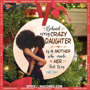 Family Mother Love Daughter Circle Ceramic Ornament, Family Christmas Ornaments