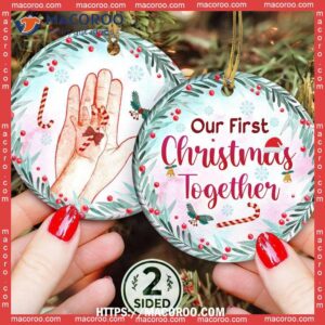family mother our first christmas together circle ceramic ornament best family ever ornament 2