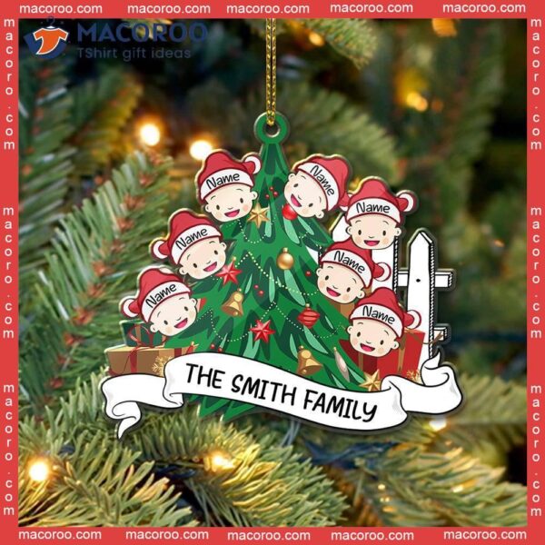 Family Pine Tree Custom-shaped Name Christmas Acrylic Ornament