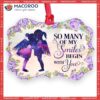 Family Sister Angel So Many Of My Smiles Begin With You Metal Ornament, Family Christmas Ornaments 2023