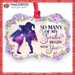 Family Sister Angel So Many Of My Smiles Begin With You Metal Ornament, Family Christmas Ornaments 2023