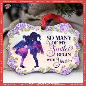 family sister angel so many of my smiles begin with you metal ornament family christmas ornaments 2023 1