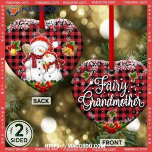 family snowman fairy grandmother heart ceramic ornament family christmas ornaments 2