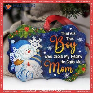 Family Snowman There Is This Boy Who Stole My Heart Metal Ornament, 2023 Family Ornaments