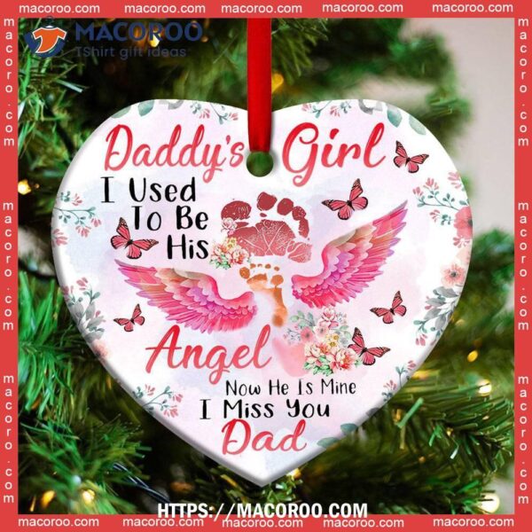 Family Style Daddy Girl Heart Ceramic Ornament, Best Family Ever Ornament