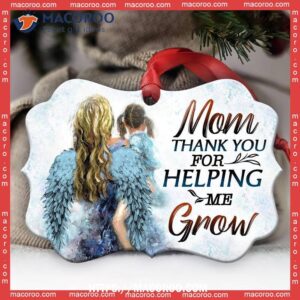 Family Thanks Mom Colorful Metal Ornament, Family Christmas Decor