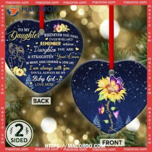 Family Moms Are Like Flowers Heart Ceramic Ornament, Personalized Family Ornaments
