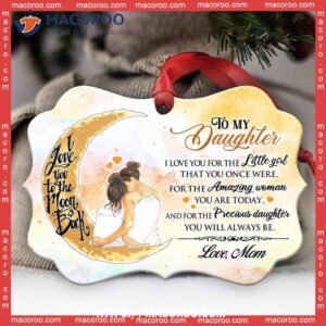 Family To My Daughter Love You The Moon Metal Ornament, Grinch Family Ornament