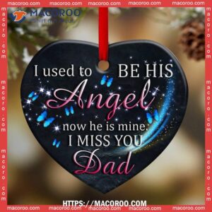 father memory i used to be his angel heart ceramic ornament personalized family ornaments 2