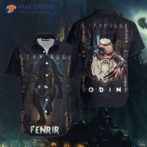 Fenrir And Odin Wore Black Hawaiian Shirts.