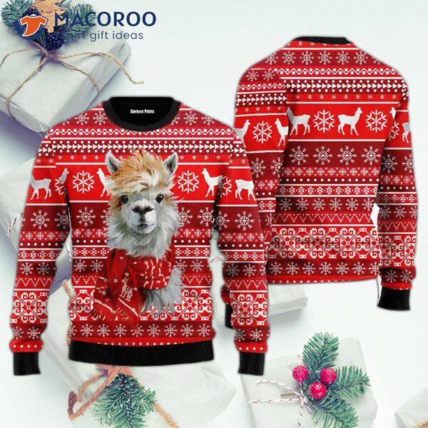 Festive Llama Xmas Ugly Christmas Sweater